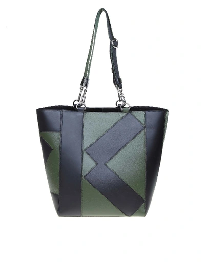 Shop Kenzo Green Leather Tote