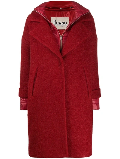 Shop Herno Red Wool Coat