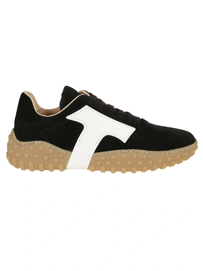 Shop Tod's Black Suede Sneakers