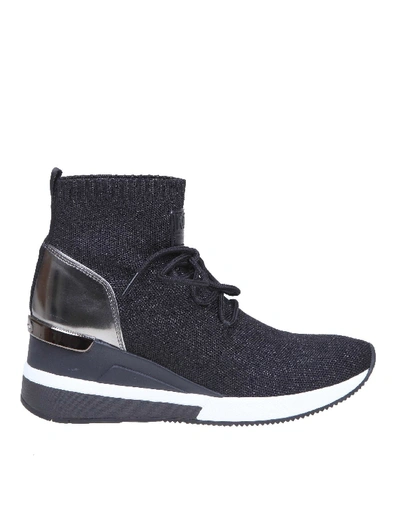 Shop Michael Kors Black Synthetic Fibers Hi Top Sneakers