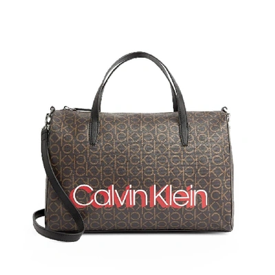 Shop Calvin Klein Brown Cotton Handbag