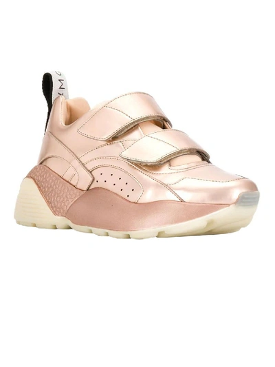 Shop Stella Mccartney Eclypse Touch Strap Sneakers In Gold