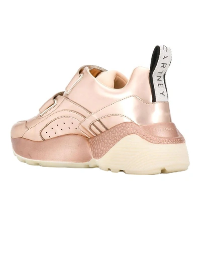 Shop Stella Mccartney Eclypse Touch Strap Sneakers In Gold