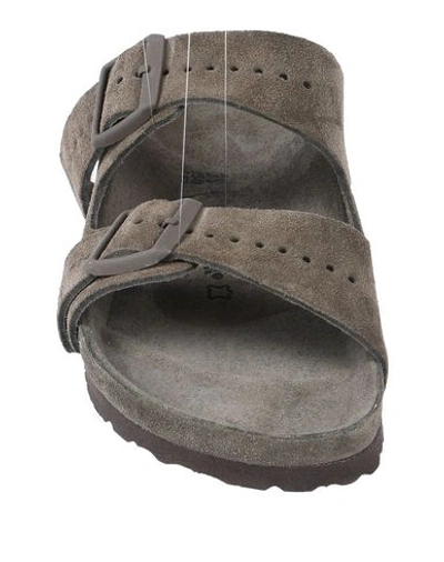 Shop Rick Owens X Birkenstock Woman Sandals Grey Size 5 Soft Leather
