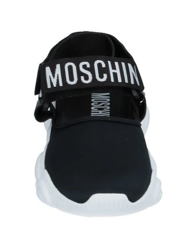 Shop Moschino Woman Sneakers Black Size 9 Textile Fibers