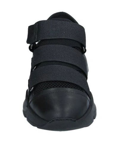 Shop Malloni Woman Sneakers Black Size 6 Textile Fibers, Soft Leather