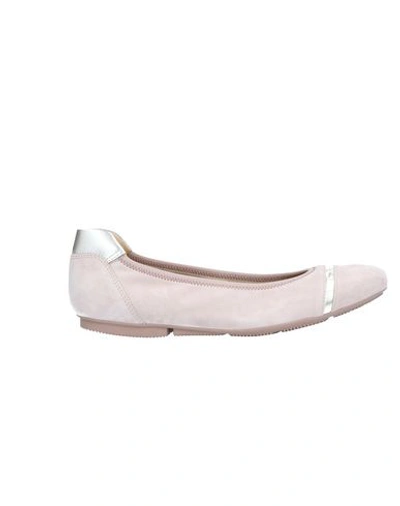 Shop Hogan Woman Ballet Flats Pastel Pink Size 4.5 Soft Leather, Textile Fibers
