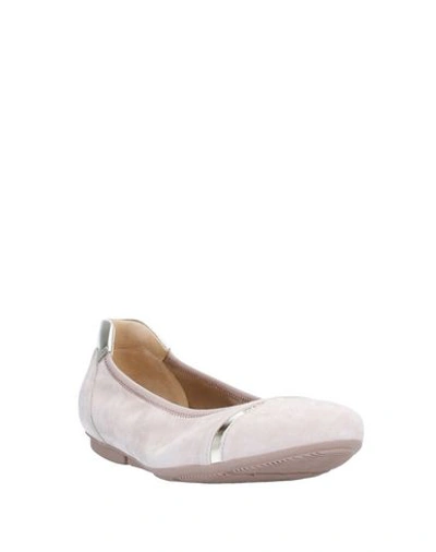 Shop Hogan Woman Ballet Flats Pastel Pink Size 4.5 Soft Leather, Textile Fibers