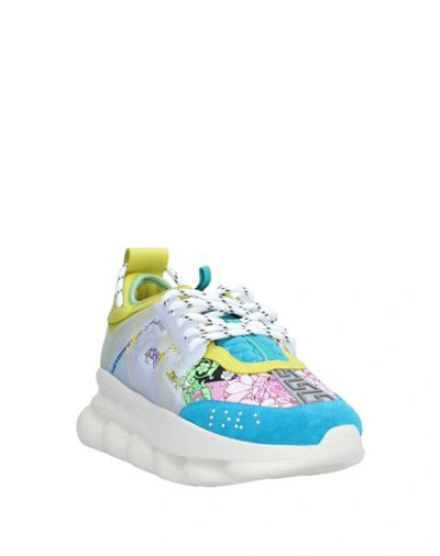 Shop Versace Sneakers In Azure