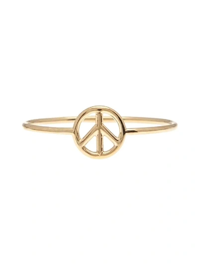 Shop Aurelie Bidermann Gold Peace Sign Ring