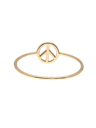 Shop Aurelie Bidermann Gold Peace Sign Ring