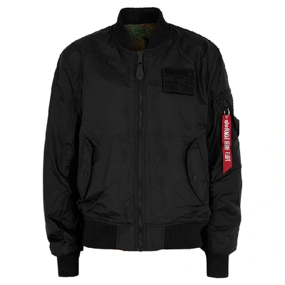 Shop Alpha Industries Ma-1 Reversible Shell Bomber Jacket In Black