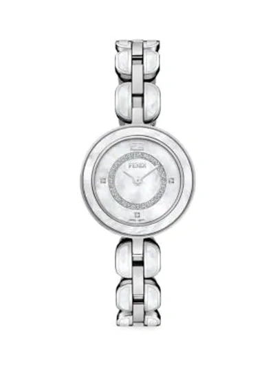 Shop Fendi My Way Stainless Steel & Diamond Bracelet Watch In Grey