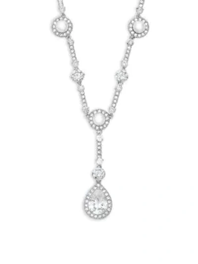 Shop Adriana Orsini Women's Faux Pearl Pendant Necklace In Silver