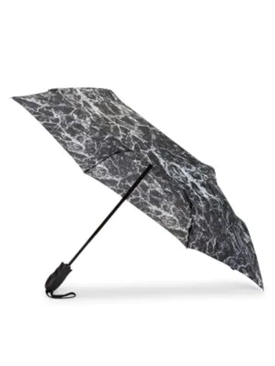 Shop Shedrain Marble Folding Umbrella In Black Multi