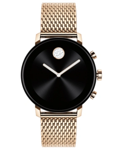 Shop Movado Connect 2.0 Pale Rose-gold Stainless Steel Mesh Bracelet Touchscreen Smart Watch 40mm