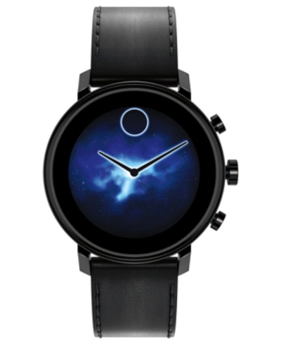 Shop Movado Connect 2.0 Black Leather Strap Hybrid Touchscreen Smart Watch 42mm