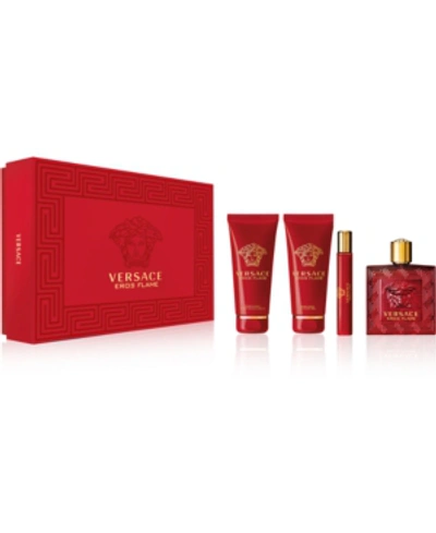 Shop Versace Men's 4-pc. Eros Flame Eau De Parfum Gift Set