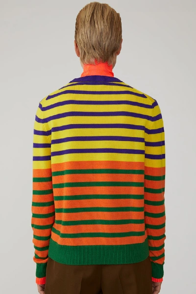 Shop Acne Studios Sp-ux-knit000001 Yellow Multi In Colour-block Striped Sweater