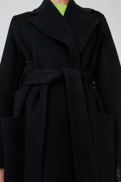 Shop Acne Studios Double-wool Belted Coat Black