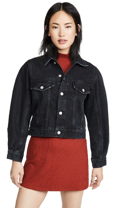 Shop Agolde Alik Balloon Sleeve Denim Jacket In Caliber