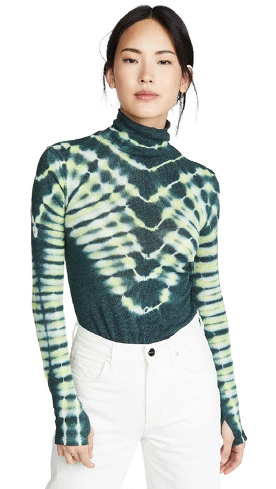 Shop Free People Psychedelic Turtleneck Pullover In Mojito Mint