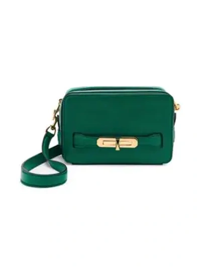 Shop Alexander Mcqueen Small The Myth Leather Camera Bag In Jade Green