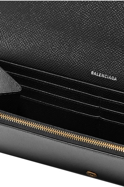 Shop Balenciaga Bb Textured-leather Continental Wallet In Black