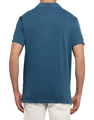 Shop James Perse Man Polo Shirt Blue Size 5 Supima