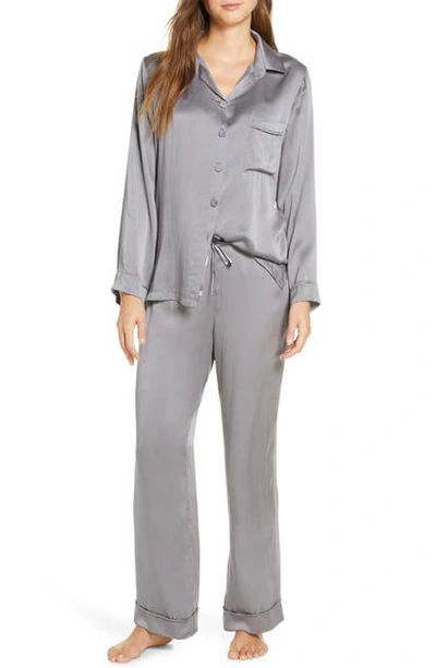 Shop Papinelle Silk Pajamas In Charcoal