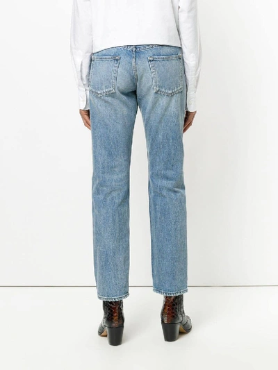 Shop Balenciaga Light Blue Straight Leg Jeans