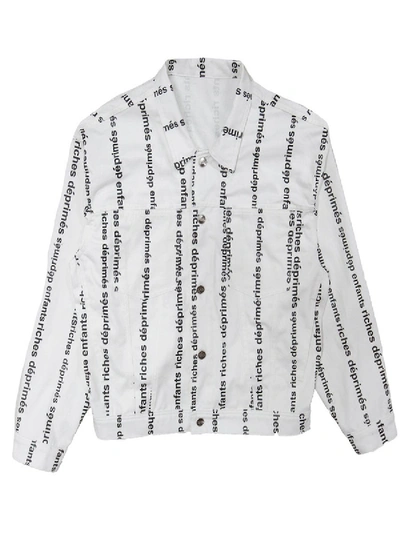 Shop Enfants Riches Deprimes Logo Stripe Denim Jacket In White