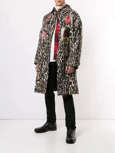 Shop Raf Simons Leopard Print Coat