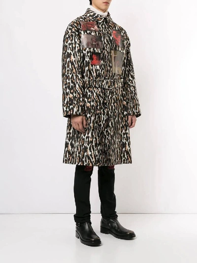 Shop Raf Simons Leopard Print Coat