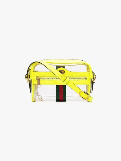 Shop Gucci Yellow Ophidia Transparent Mini Bag