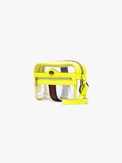 Shop Gucci Yellow Ophidia Transparent Mini Bag