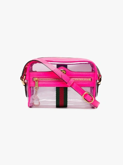 Shop Gucci Pink Ophidia Transparent Mini Bag