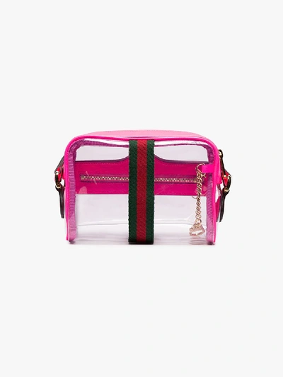 Shop Gucci Pink Ophidia Transparent Mini Bag