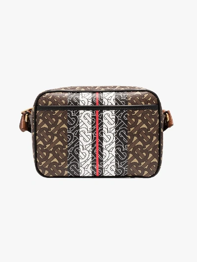 Shop Burberry Monogram Stripe Crossbody Bag In Brown