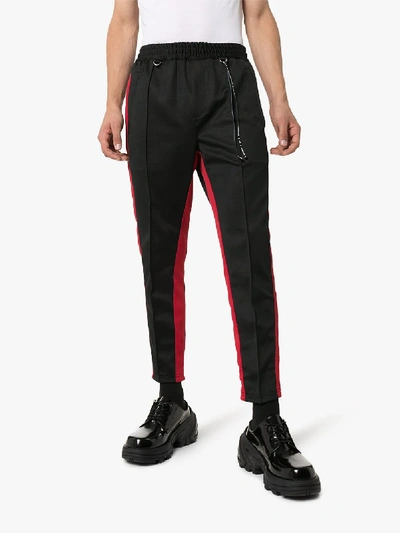 Shop Mastermind Japan Skull Print Side Stripe Track Pants In Black