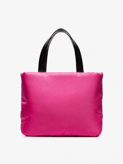 Shop Prada Pink Small Nylon Tote Bag