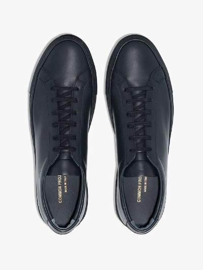 Shop Common Projects Blue Achilles Leather Low Top Sneakers