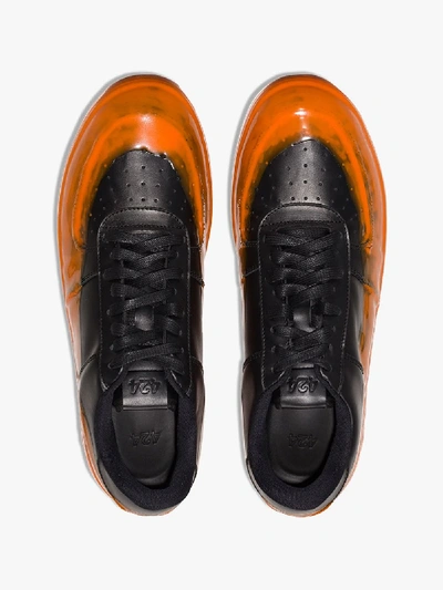 Shop 424 Orange And Black 42force Rubber-dipped Sneakers