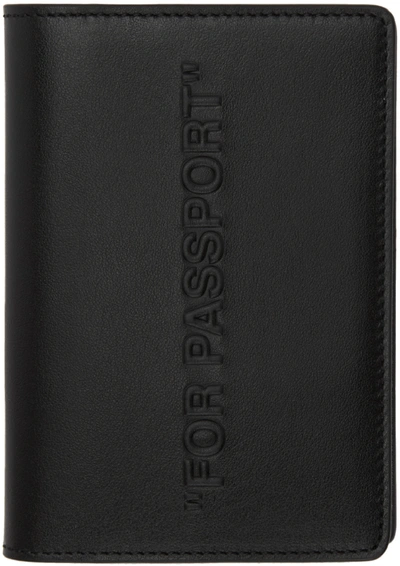 Pre-owned Off-white  Bold Quote Passport Wallet "for Passport" Black