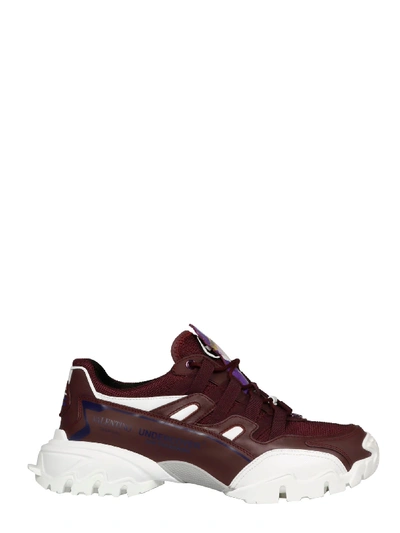 Shop Valentino Burgundy Sneakers