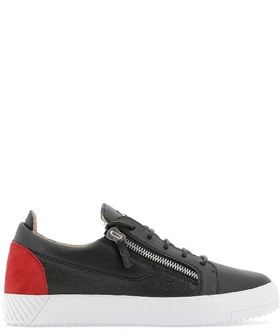 Shop Giuseppe Zanotti Black Leather Sneakers