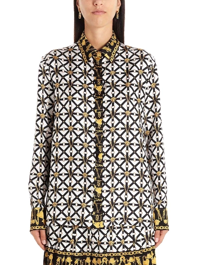 Shop Versace Multicolor Silk Shirt