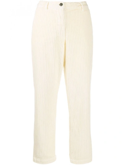 Shop Woolrich Wide Corduroy Pants In White