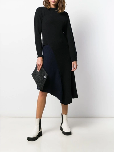 Shop Loewe Asymmetric Dress In Black