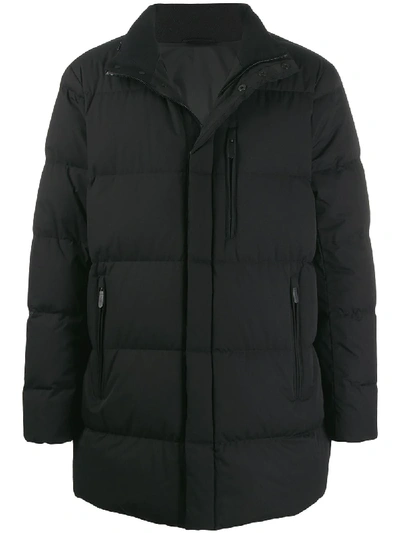 Shop Emporio Armani Shell Puffer Coat In Black